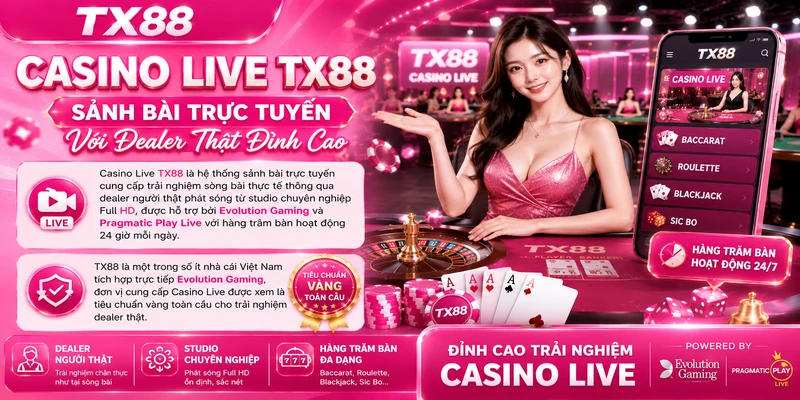 Casino Live Tx88 với dealer đỉnh cao